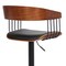 Armen Living Larisa Adjustable Walnut Wood Bar Stool in Black Faux Leather with Black Metal LCLABAWABLK - alternate 9